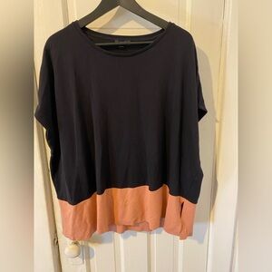 COS Black and Coral Women's Oversize Top